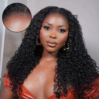 4C Edges 13X4 Human Hair Deep Wave Free Part Wig With Hd Lace