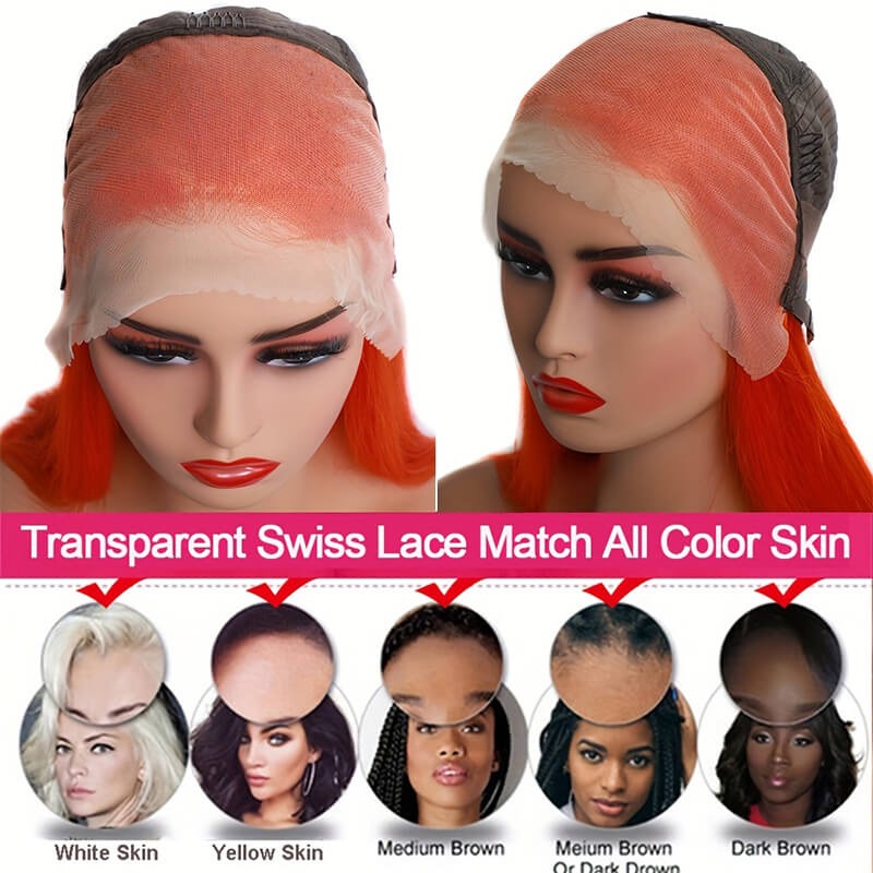 Body Wave Ginger Hair Color 13x4 Lace Front Wigs With Baby Hair