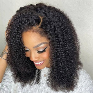 Curly 5X5 Hd Lace Human Hair Wig With 4C Edges Hairline