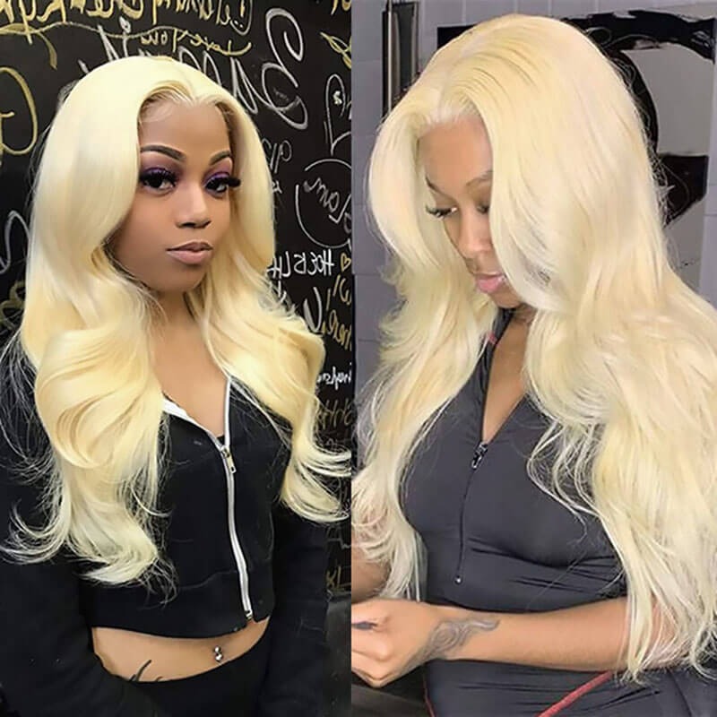 1Pc 13X4 Body Wave Frontal Lace Human Hair Blonde