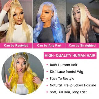 13x4 613 Transparent Lace Front Wig Human Hair 180% Density Straight Wigs