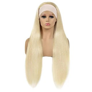613 Honey Blonde Headband Wig Straight Human Hair