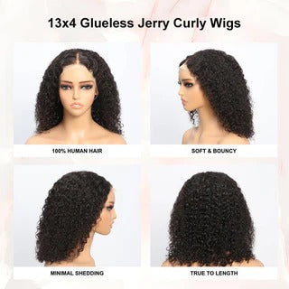 Wear Go Jerry Curly 13x4 Hd Lace Front Glueless Wigs Pre Cut Lace with Natural Hairline