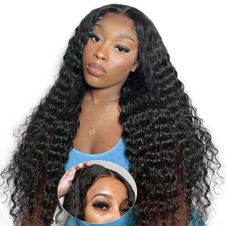 Deep Wave Glueless 4X4 Hd Lace Closure Wigs Near Me