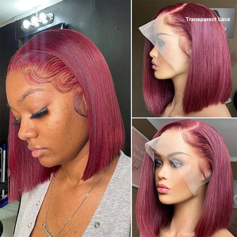 99J Straight Short Bob Lace Front Wigs For Black Women