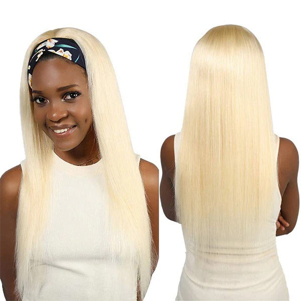 613 Honey Blonde Headband Wig Straight Human Hair