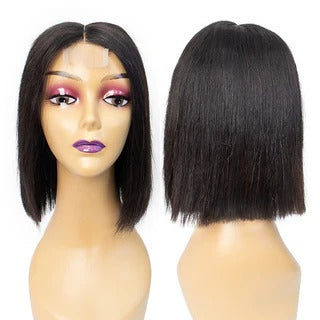 SDD Blunt Cut 2x6 Transparetns Lace Bob Wig #1B 200%