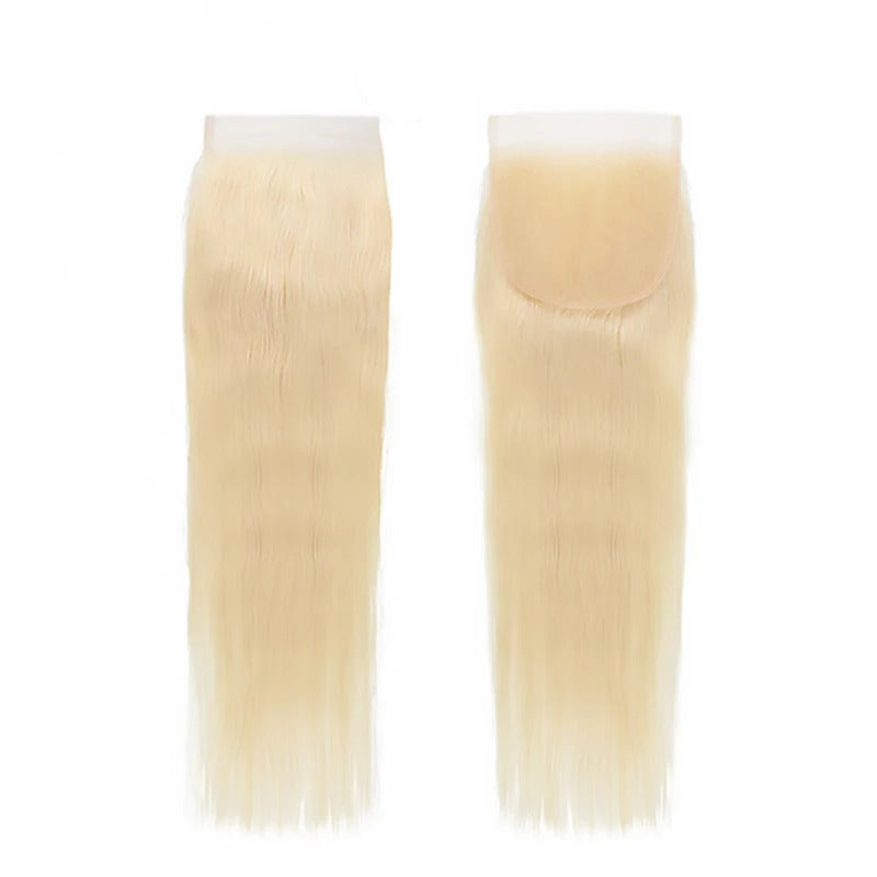 Human Hair 5X5 Straight Blonde Lace Closure