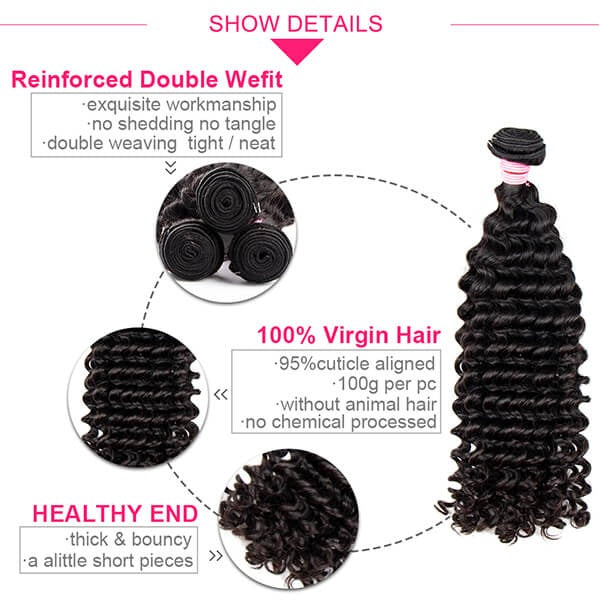 4 Body Wave 100 Human Hair Bundles Deals With 5x5 Closure