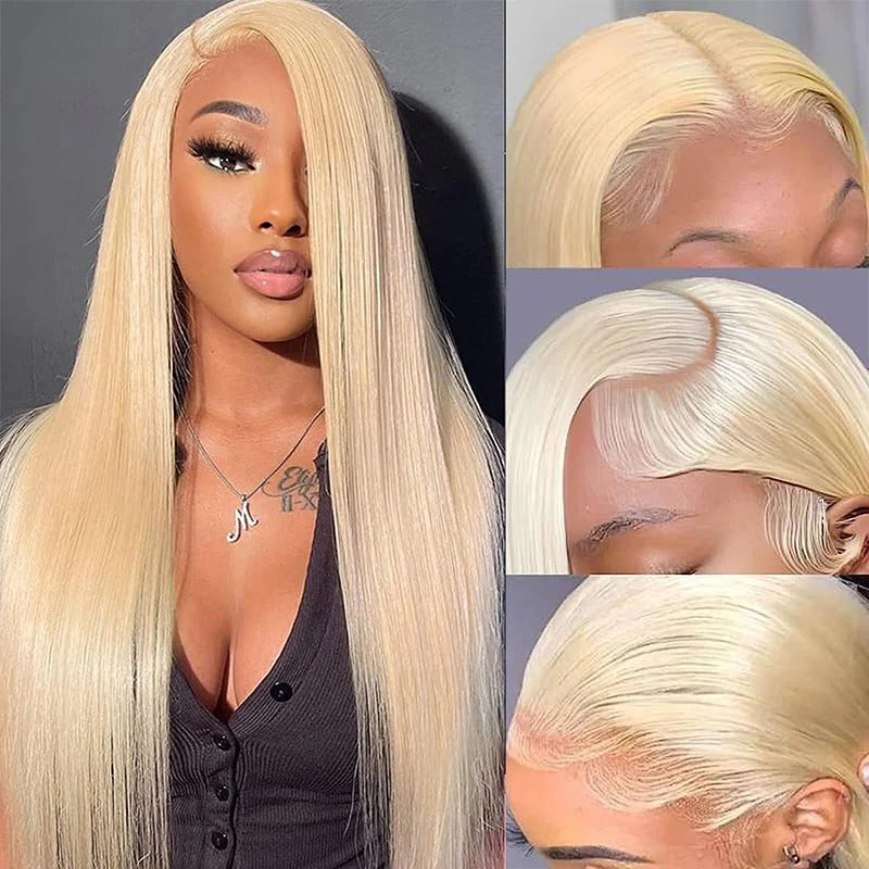 13x4 613 Transparent Lace Front Wig Human Hair 180% Density Straight Wigs