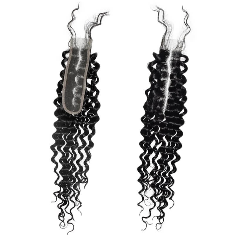 2x6 Deep Wave Kim K Lace Closure Virgin Human Hair Natural Color