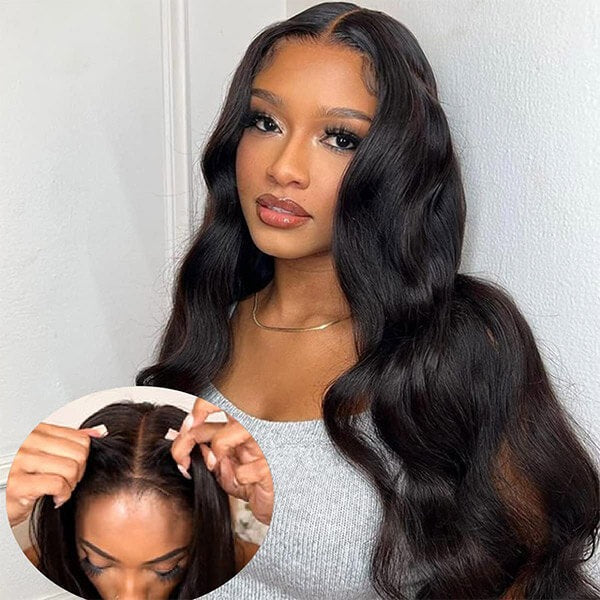 Pre Cut Body Wave Glueless 4X4 Hd Lace Wigs Human Hair