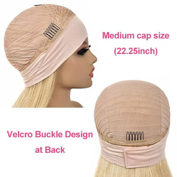 613 Honey Blonde Headband Wig Straight Human Hair