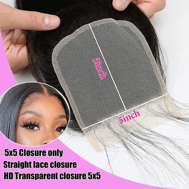 Melt 5X5 Hd Lace Closure Peruvian Straight Human Hair